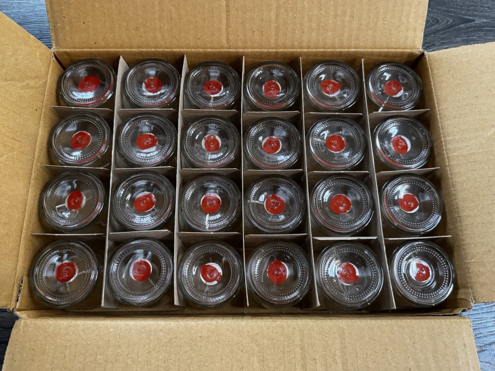 24 Glass Candle Jars 4oz w/ Pre-Tabbed Wicks & Metal Wick Bases