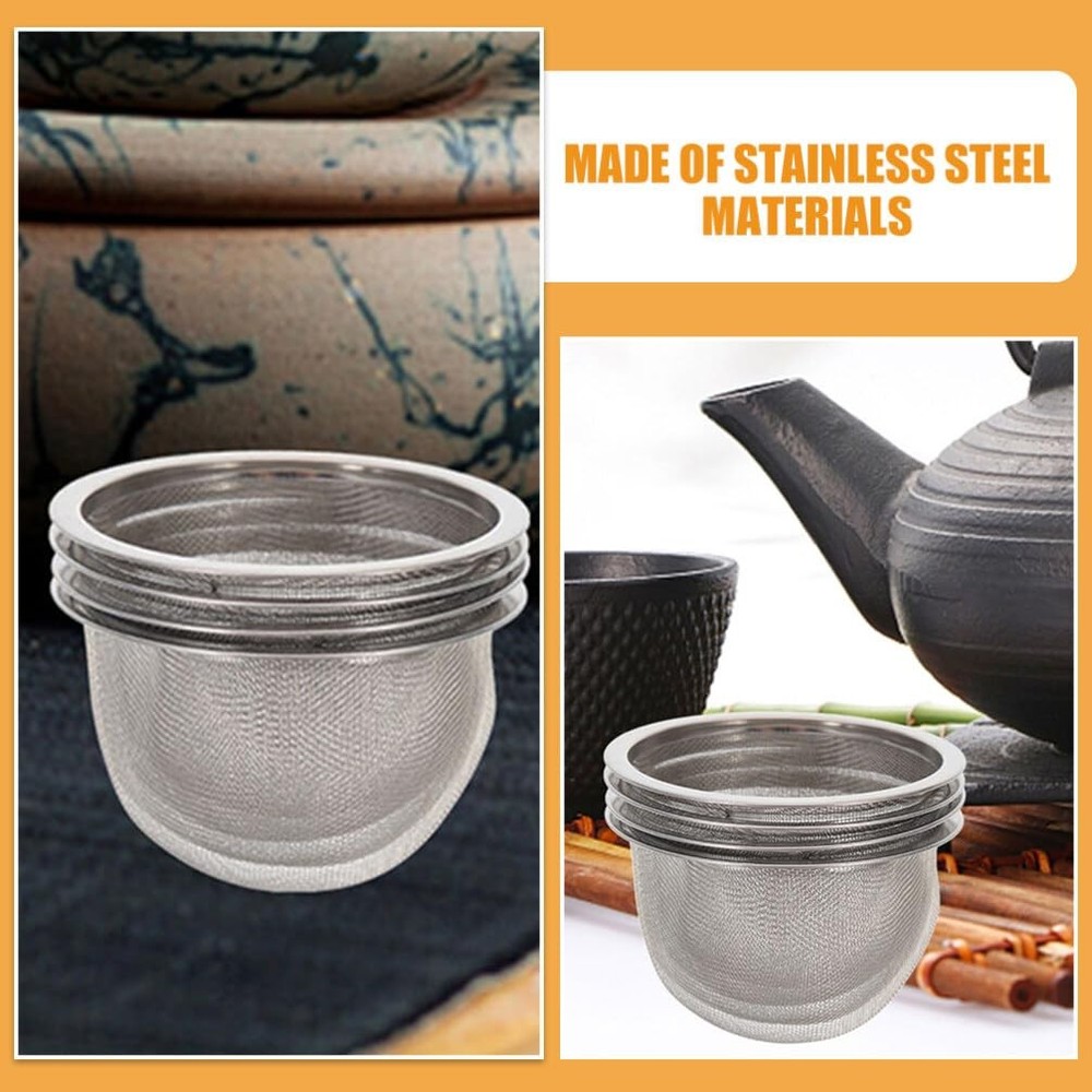 4 PCS Stainless Steel Tea Filter Mesh Strainer Insert Infuser Coffee Maker 8.5cm
