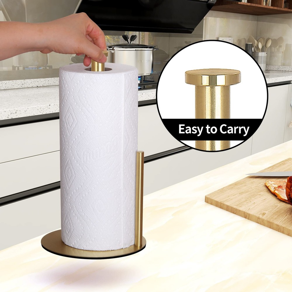 OBODING Gold Countertop Paper Towel Holder,