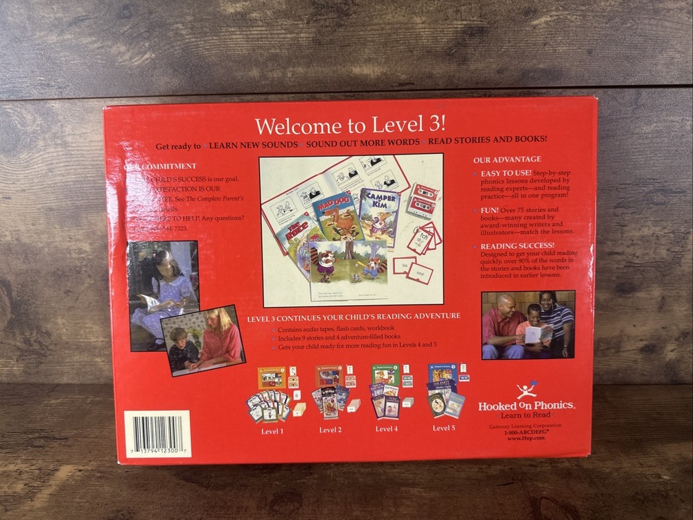 Hooked on Phonics Learn to Read Level 3 Complete Box Set with Workbook And Tapes