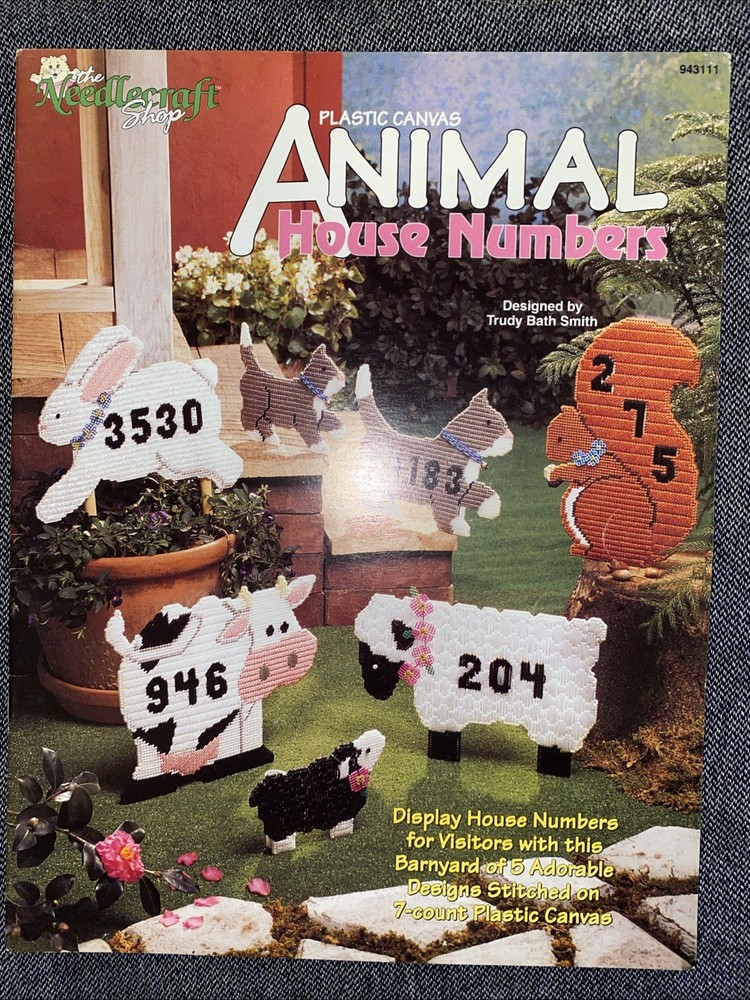 Cat, Cow, Squirrel - Vintage Plastic Canvas pattern booklet