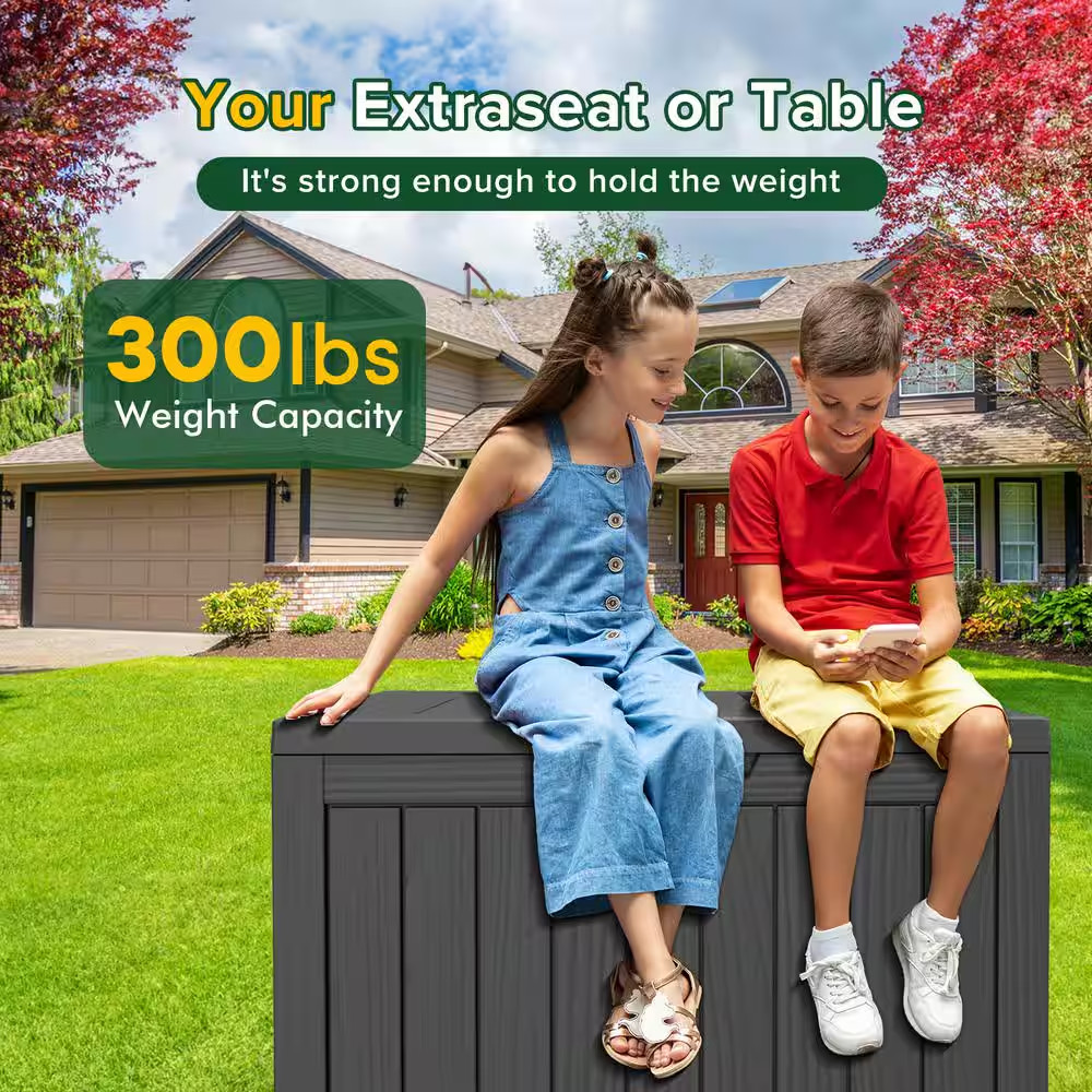 45 Gal. Black Resin Outdoor Storage Deck Box