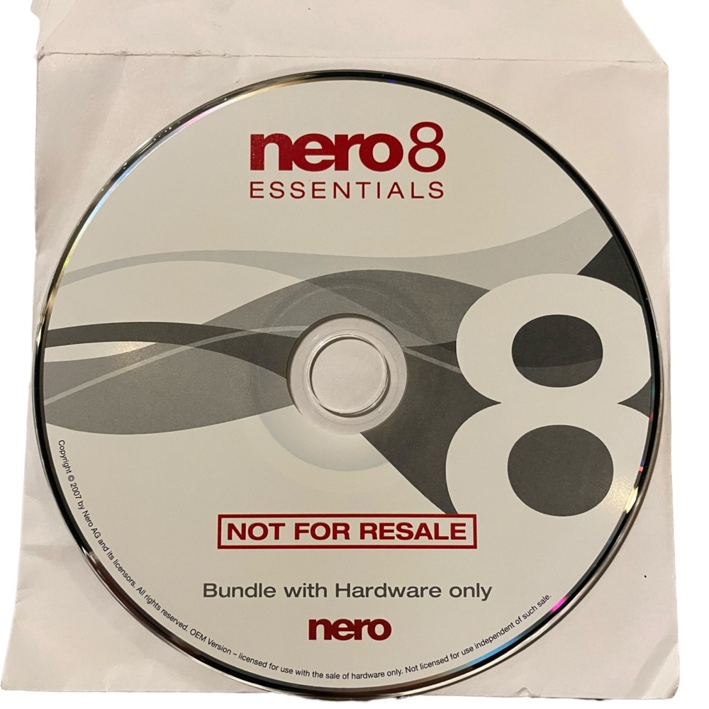 nero 8 Essentials Software Audio/Video Conversion - CD DVD Burning NEW