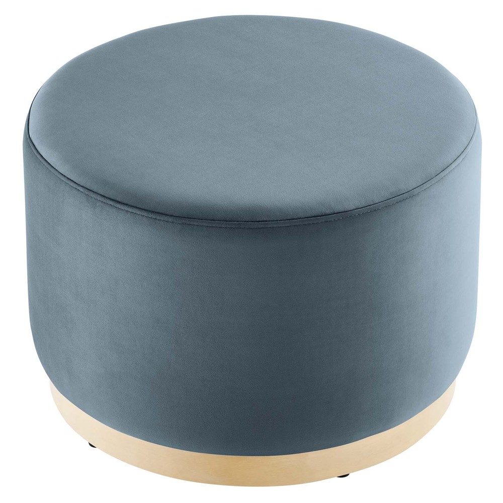 Modway Large 23" Round Performance Velvet Upholstered Ottoman