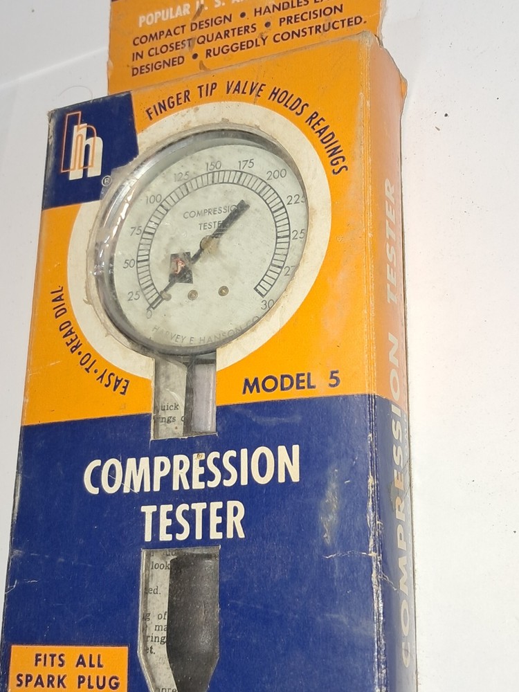 Hanson Model No.5 Compression Tester In Original Box & Paperwork (t)