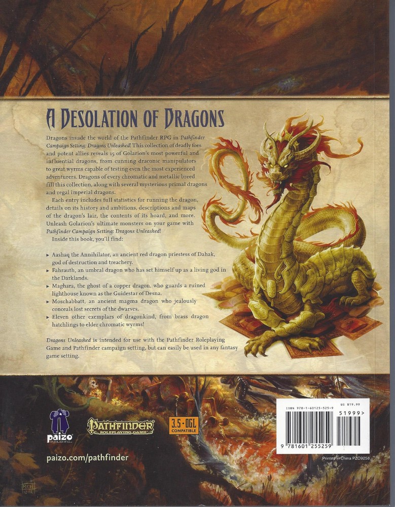 Dragons Unleashed Pathfinder Setting SC Dungeons & Dragons RPG D20