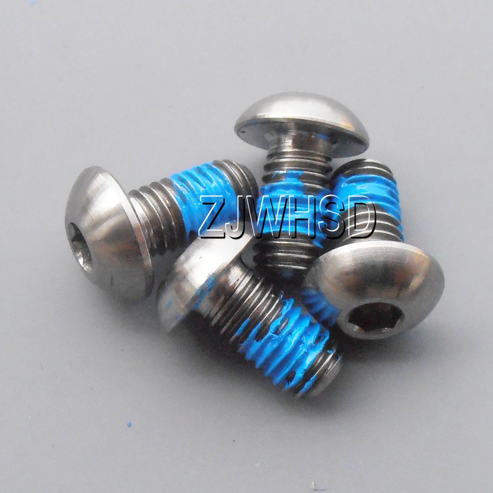 4pcs M5 x 10 mm Ti Titanium Screw Bolt Allen Hex Socket Button Head ThreadLocker