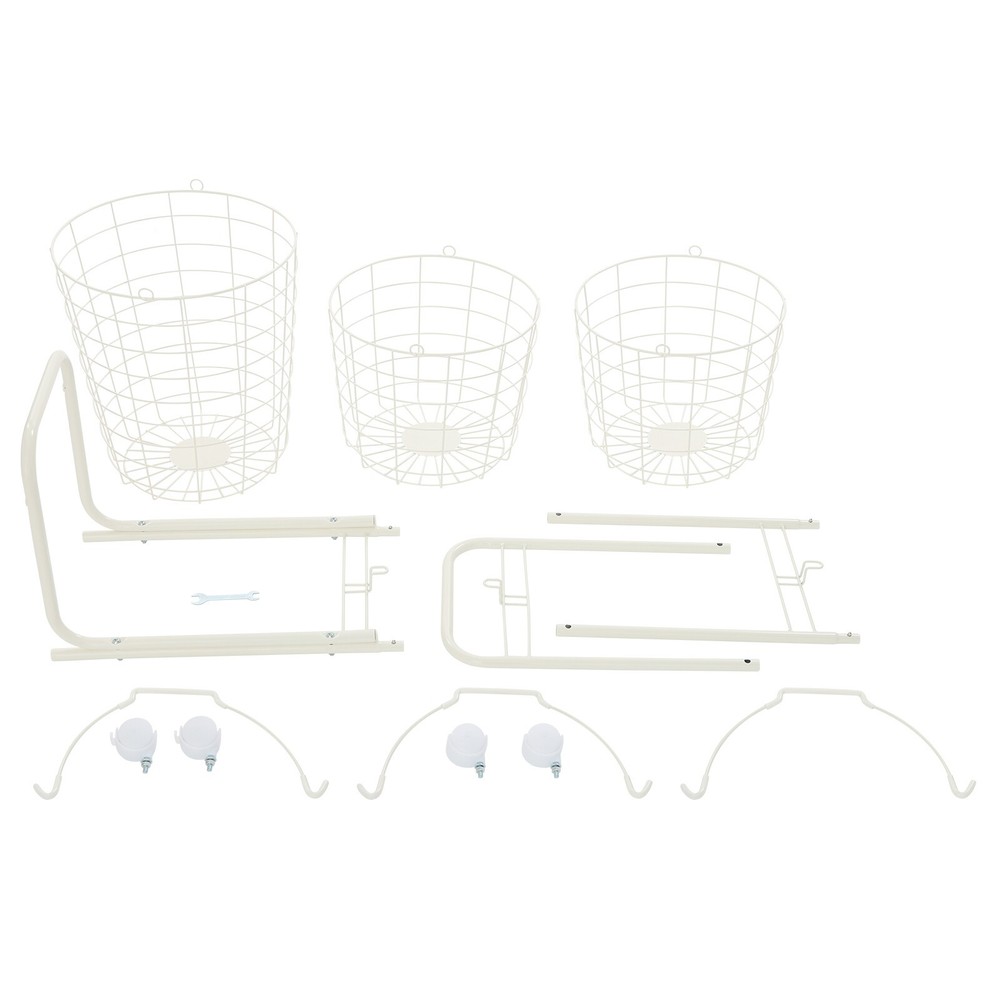 3 Tier Plastic Wheeled Laundry Hamper Rolling Clothes Storage Basket Garbage Bin