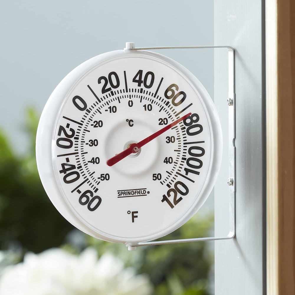 Springfield Big and Bold Thermometer with Mounting Bracket, One Size, White