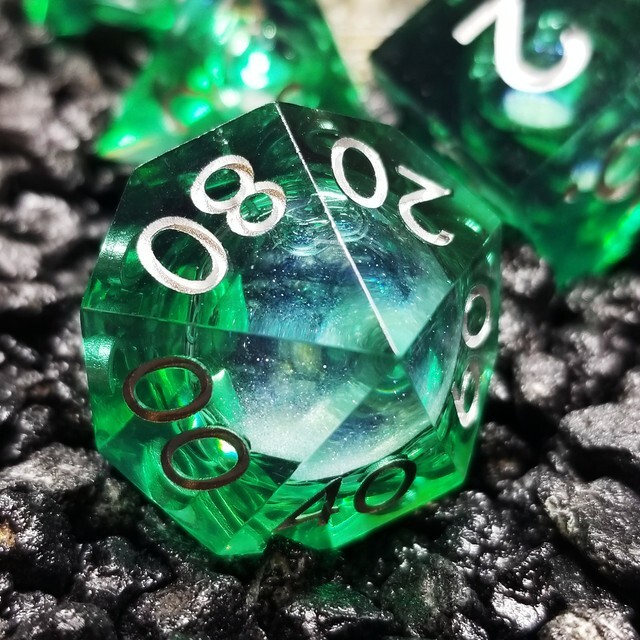 Sage's Forest Souls Liquid Core Sharp Edge Resin Dice Set