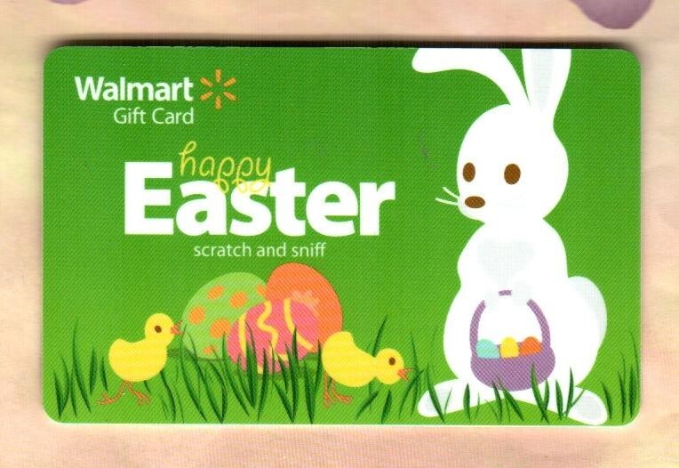 WALMART Happy Easter, Bunny & Eggs ( 2009 ) Scratch & Sniff Gift Card ( $0 )