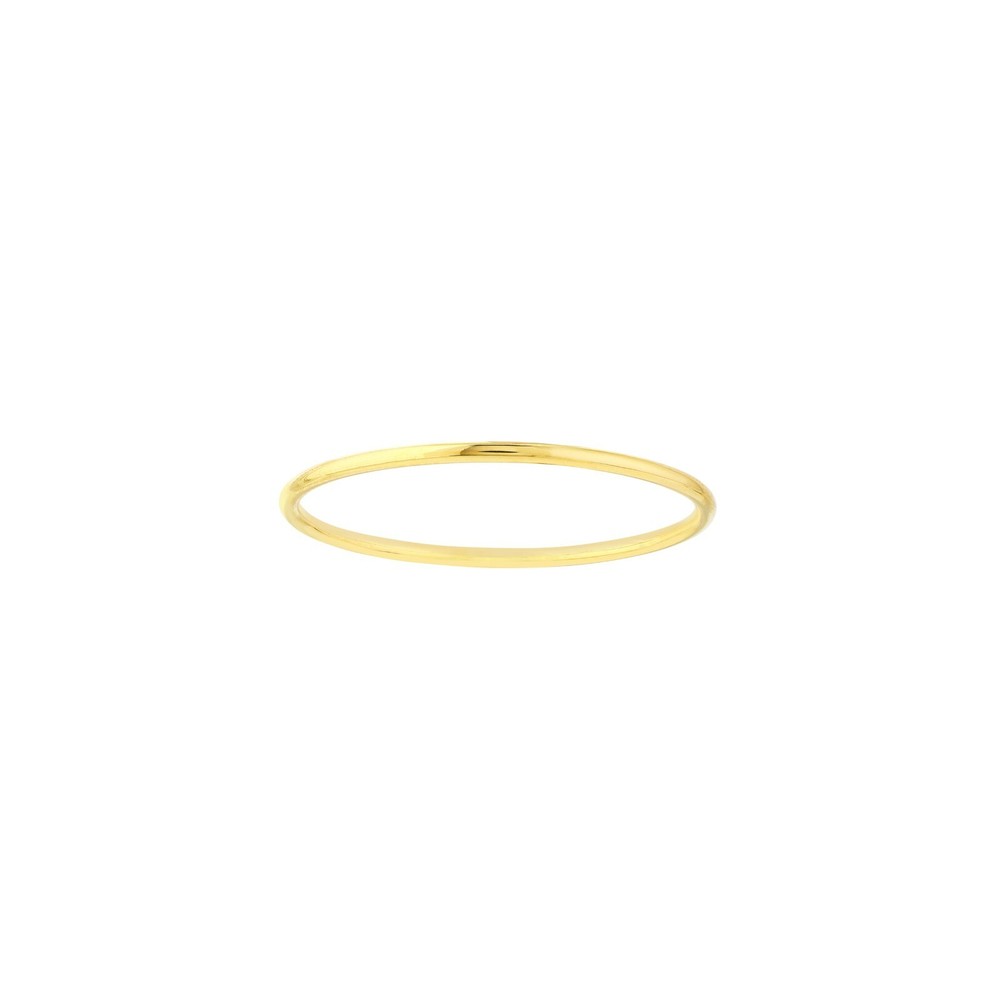1mm Plain Round Wire Ring Real Solid 14K Yellow Gold