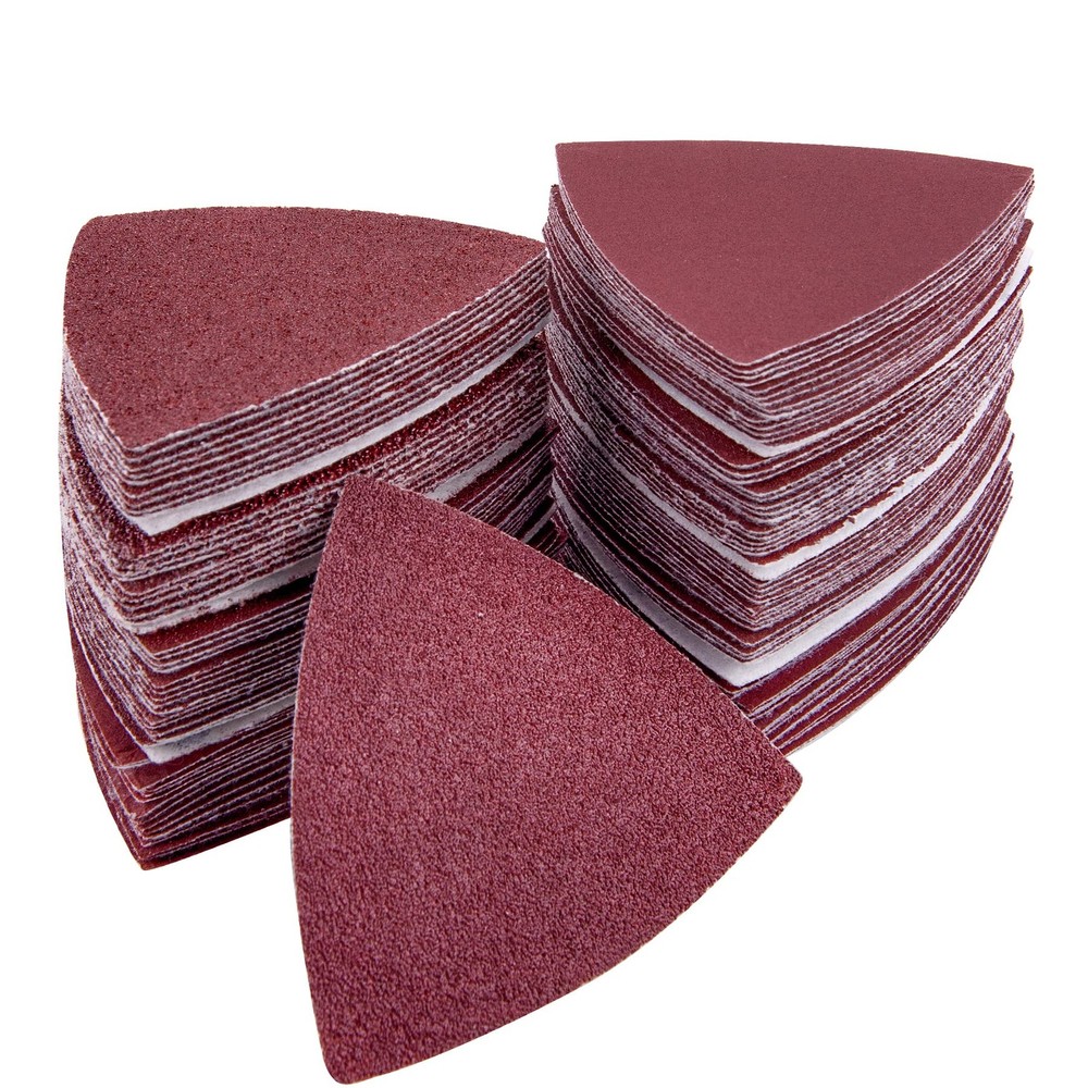 AUSTOR 100 Pieces Triangle Sanding Pads Triangular 3- 1/8 Inch, Assorted