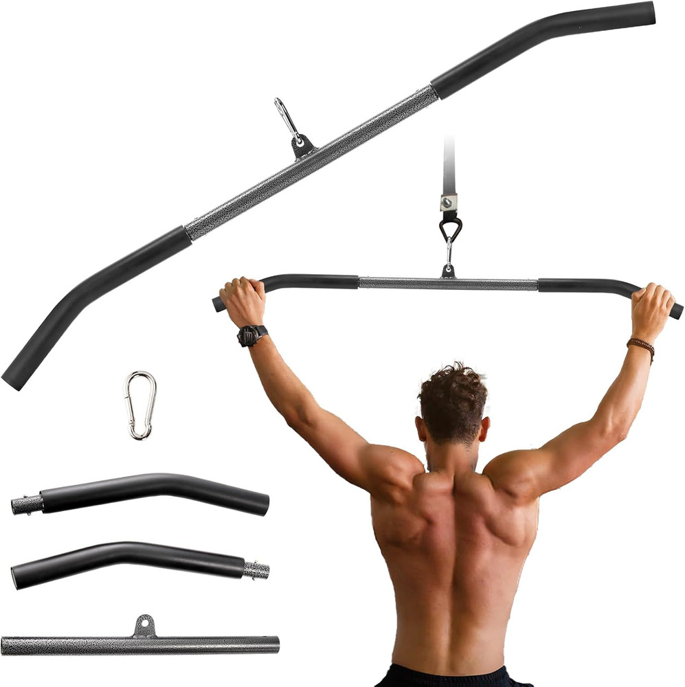 39 Inch LAT Pull Down Bar with Non Slip Handles Cable Machine Attachment