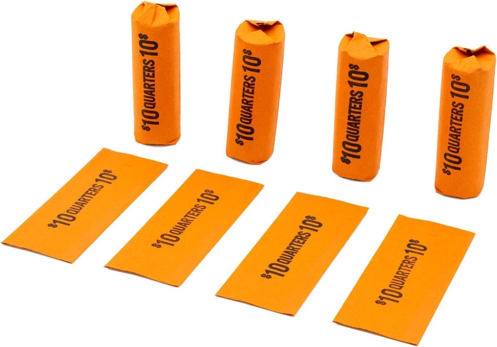 Quarter Flat Coin Wrappers, Solid Bundle of 100