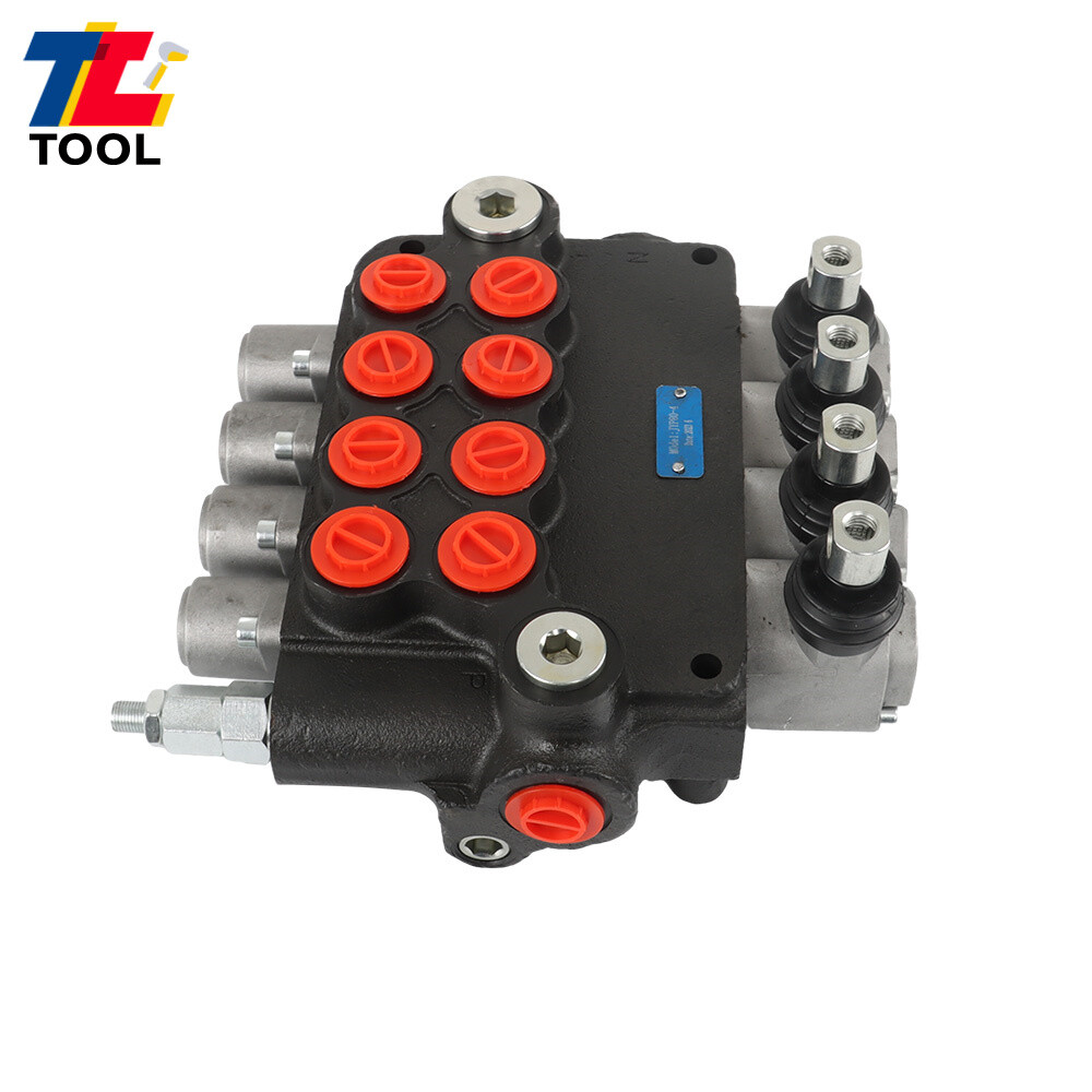 4 Spool 21 GPM 3600 PSI Hydraulic Control Valve Double Acting SAE Ports