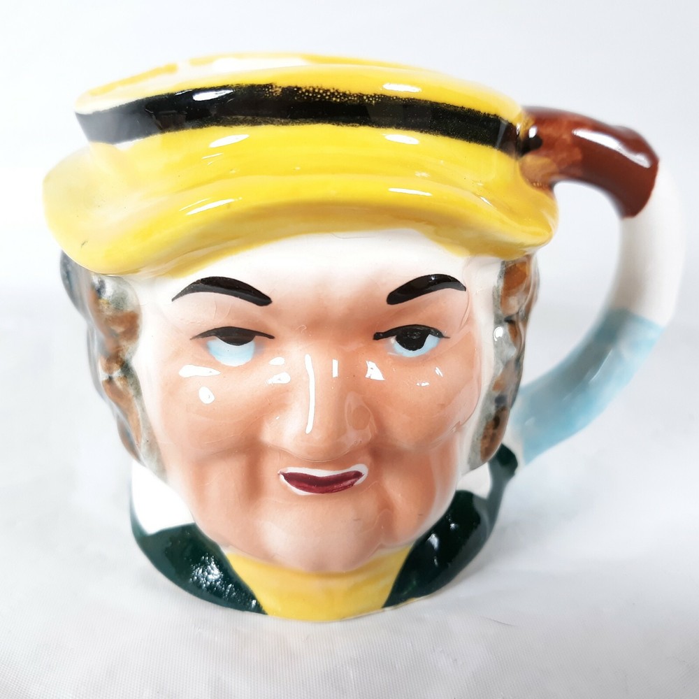 Toby Pitcher Man With Yellow Hat Small Ceramic Vintage