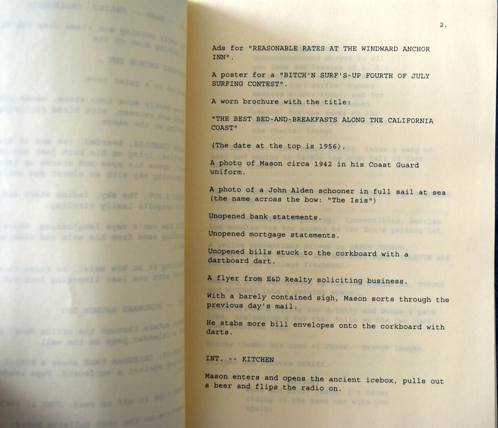 " A Midsummer Night's Beach Party " Original Script Screenplay