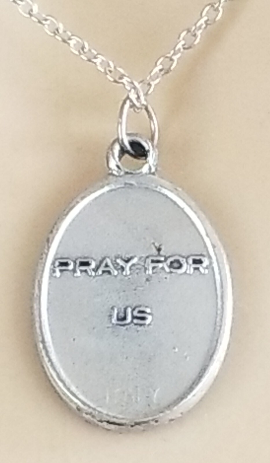 Vtg St Agnes Medal 925 Sterling Silver Chain Saint Pendant Necklace 18" Italy