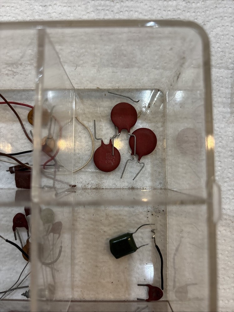 Vintage Capacitors Lot Ceramic Electrolytic Assorted Untested