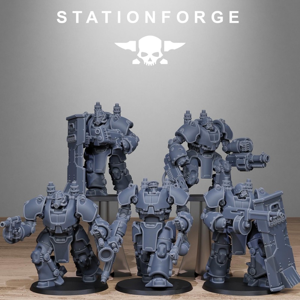 Station Forge Miniatures GrimGuard Power Armor Sci Fi Grim Dark Proxy Minis 3D