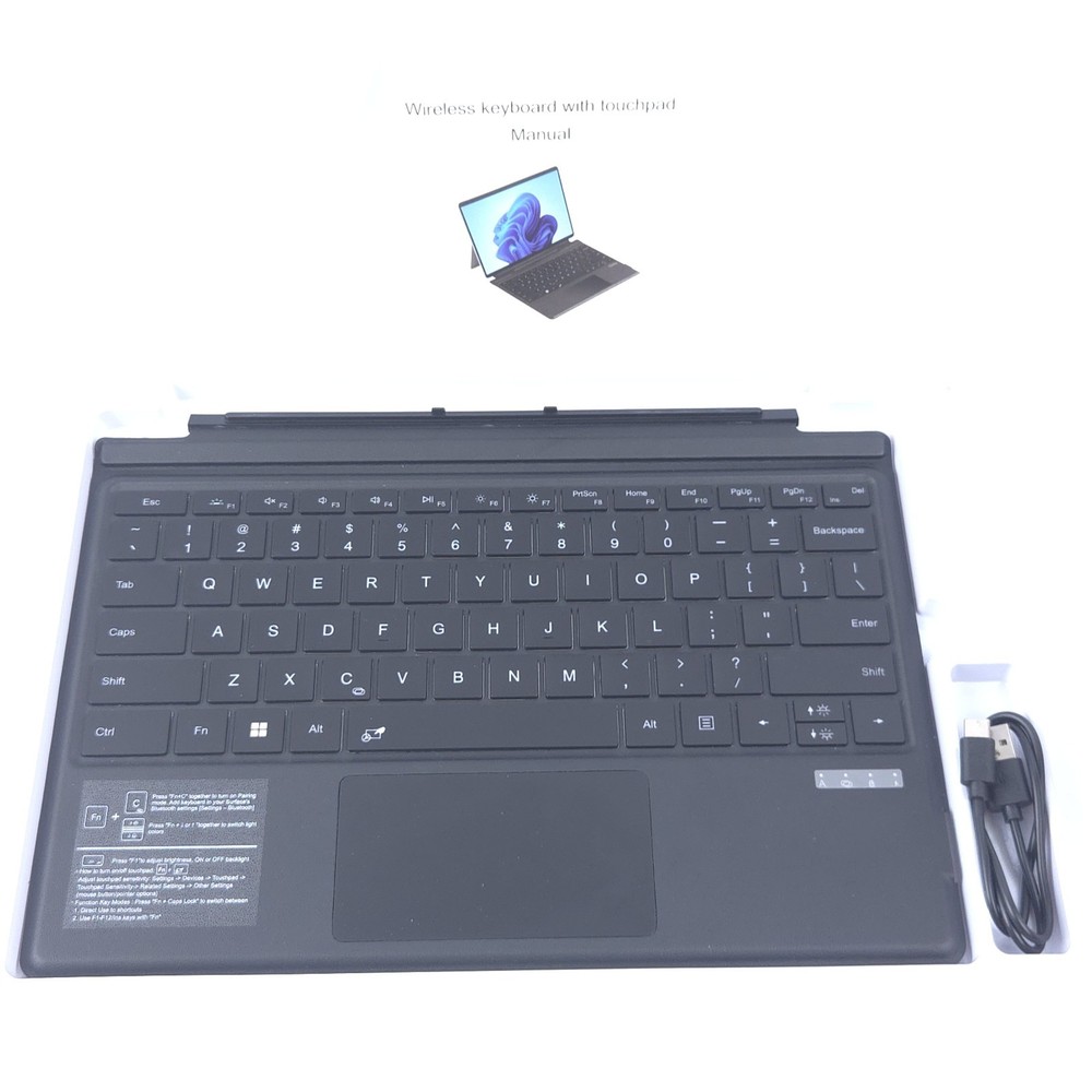 Inateck Surface Pro 7/7+/6/5/4 Keyboard, Bluetooth, 7-Color Backlight, Touchpad