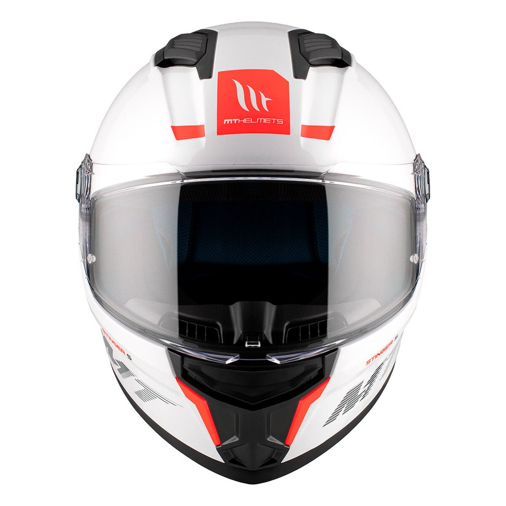 Full Face Helmet MT Helmets Stinger 2 Solid A0 Glossy White