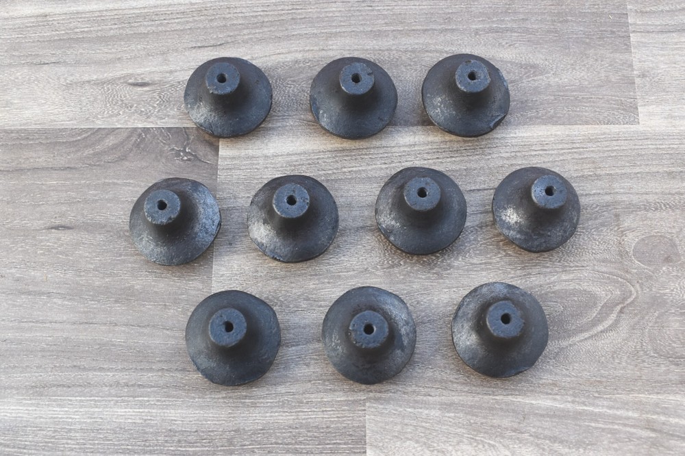 Vintage cast Iron door knobs cabinet round drawer handles pull rustic 10 pcs