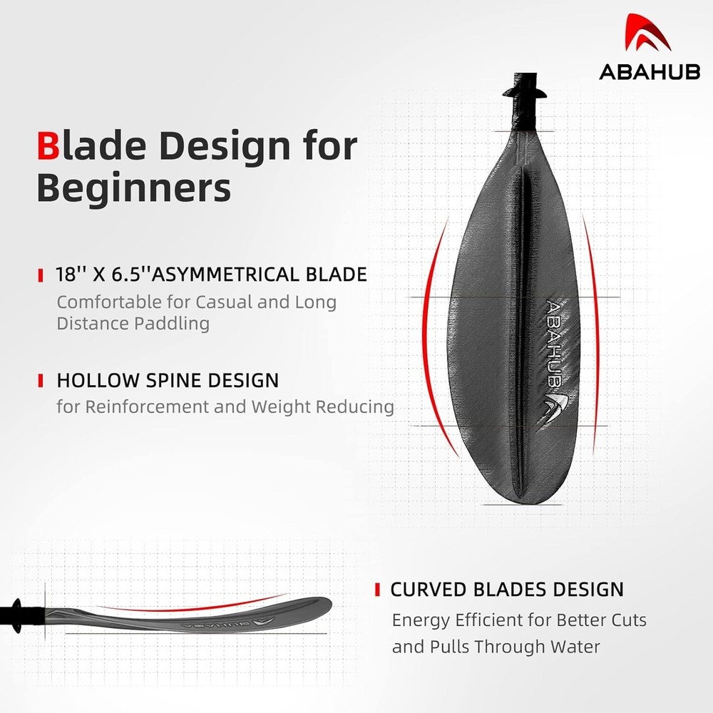 Detachable 2-Section Kayak Oar with Adjustable Blades - Energy-Efficient Design