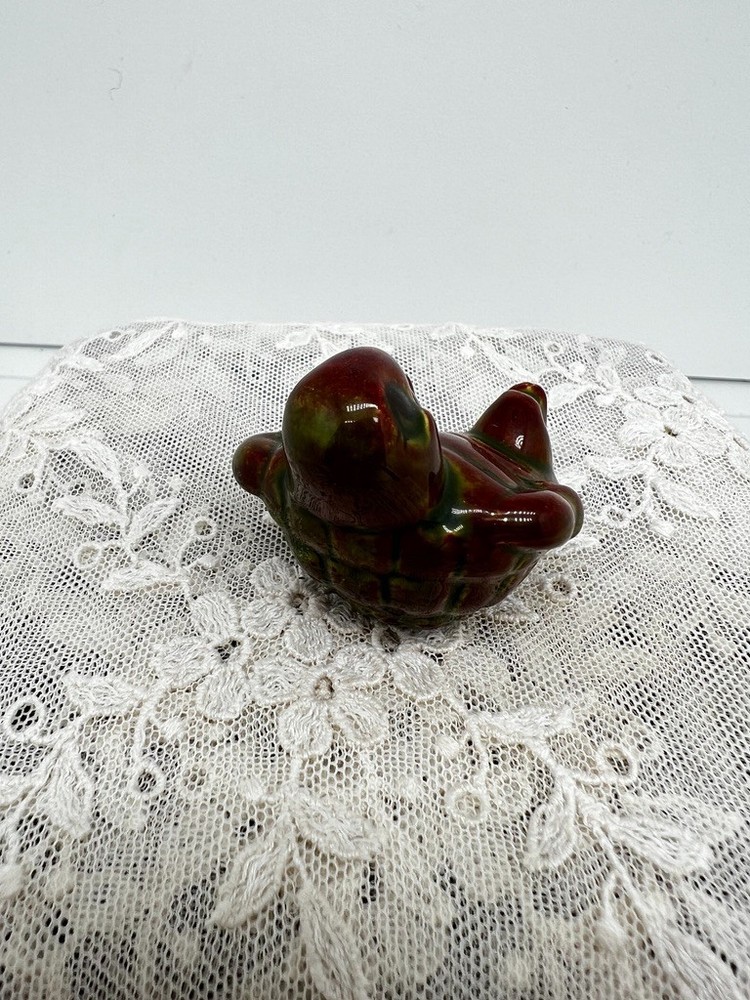 Vintage Cute Turtle On Back 2"L Ceramic Turtle