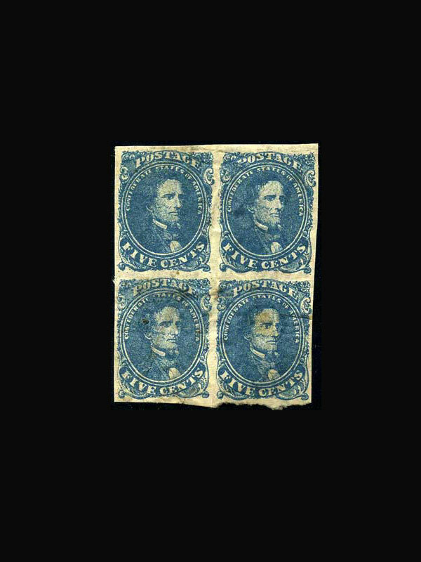 USA Stamp/Confederate States/Regular Issues -Mint OG & H, VF S#4 Block of 4 with