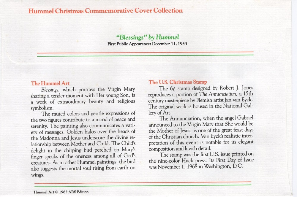 BLESSINGS, BETHLEHEM, SD 1985 FDC16540