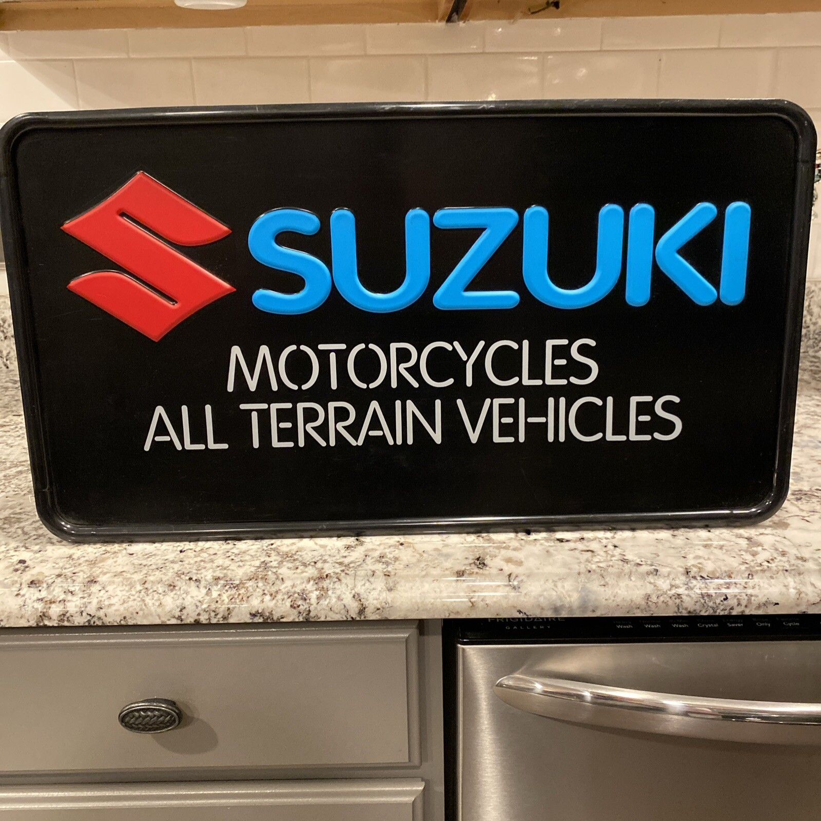 1980s Vintage Suzuki RM Dealer Lighted Sign Motorcycle ATV Quadzilla 4 Wheeler😳