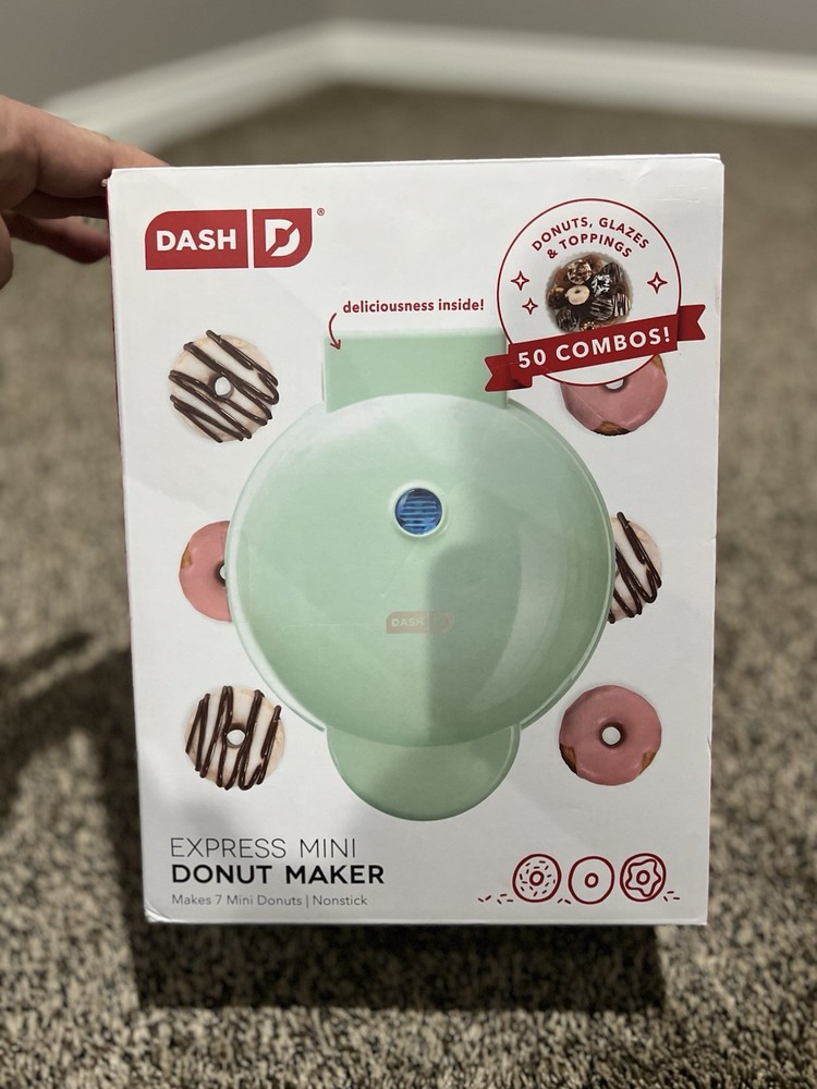 DASH Mini Donut Maker Machine w/ Non-stick Surface, Makes 7 Doughnuts - Aqua