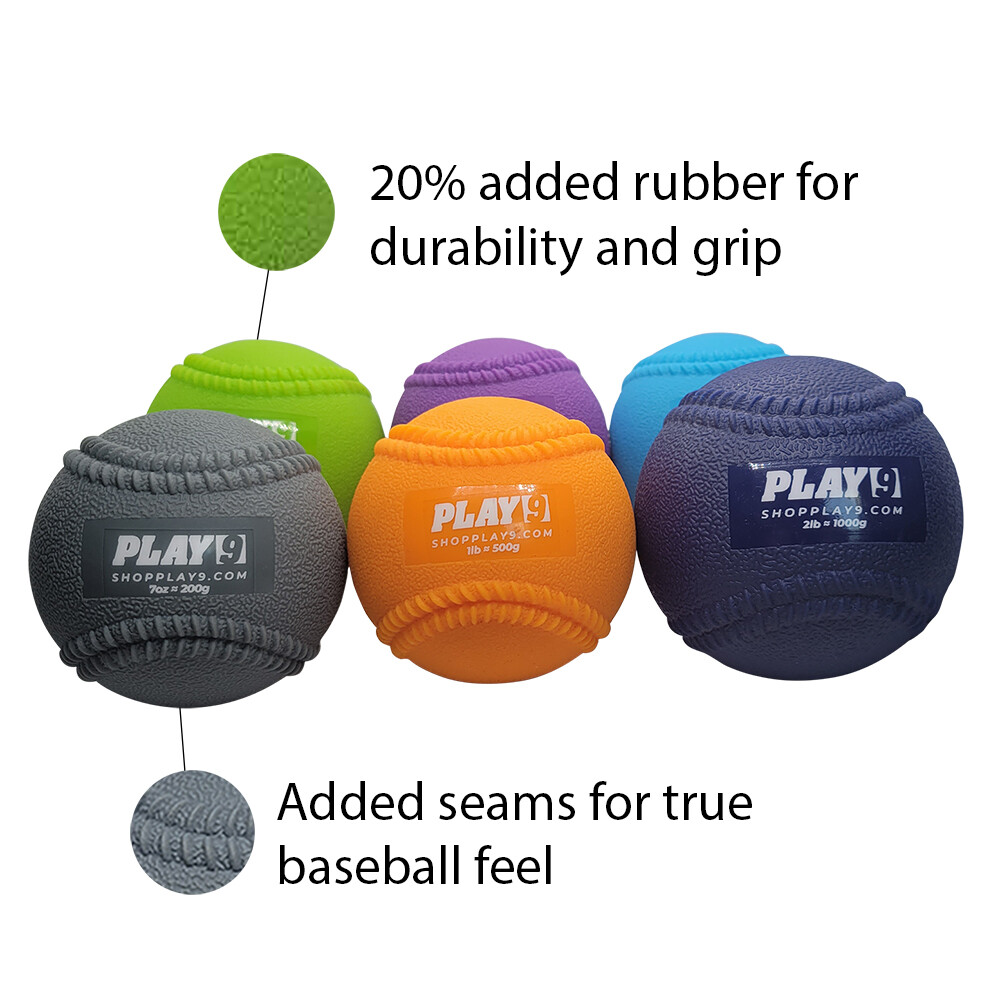 Plyo Balls for Baseball & Softball | Weighted Balls for Baseball | Play 9 Sports