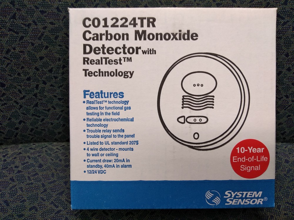 CO detector, 12/24 Volt, Trouble Relay, 4-Wire, System Sensor #CO1224TR