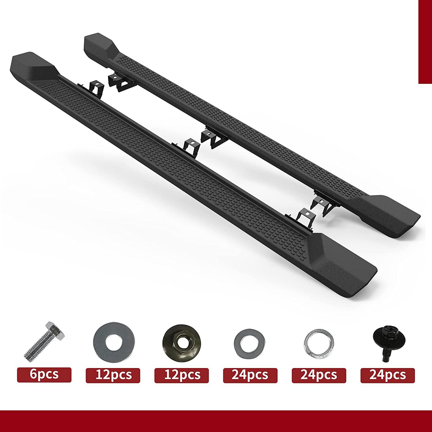 Running Boards for 2018-2026 Jeep Wrangler JL 4 Door 6" ABS Nerf Bars Side Steps