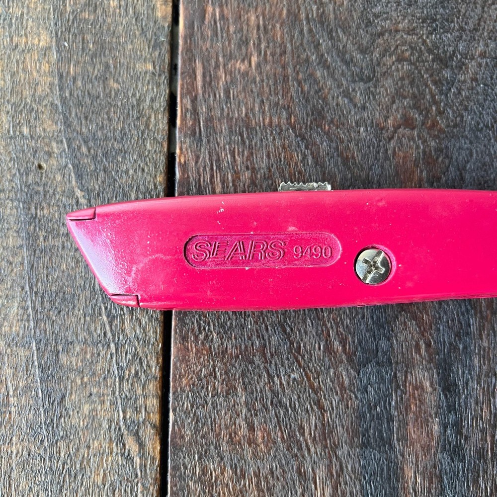Sears Utility Knife Retractable Blade 9490 Red