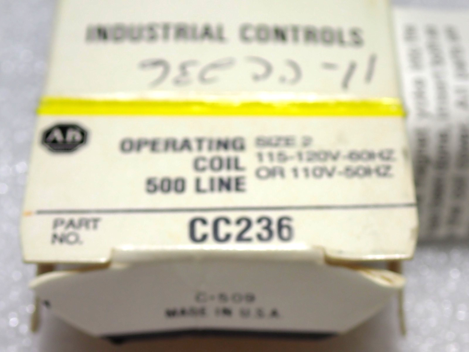 Allen Bradley CC236 500 LINE Operating Coil Size 2 NEW