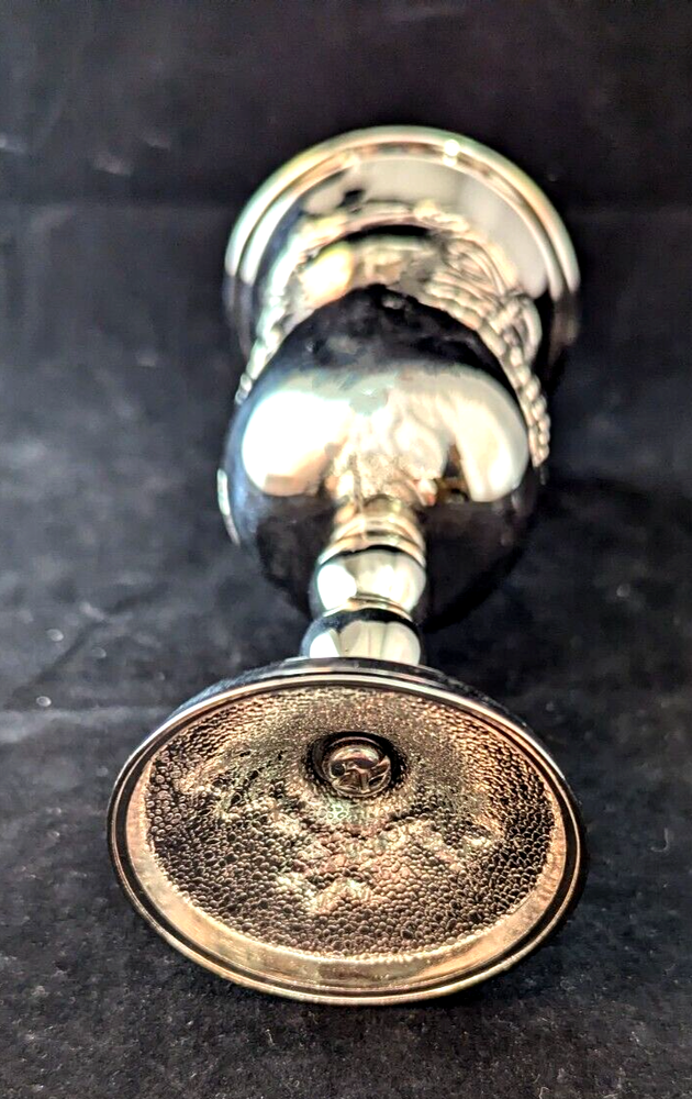 Kiddush Cup Silver Plated Embossed Grapes & Grape Leaf Design