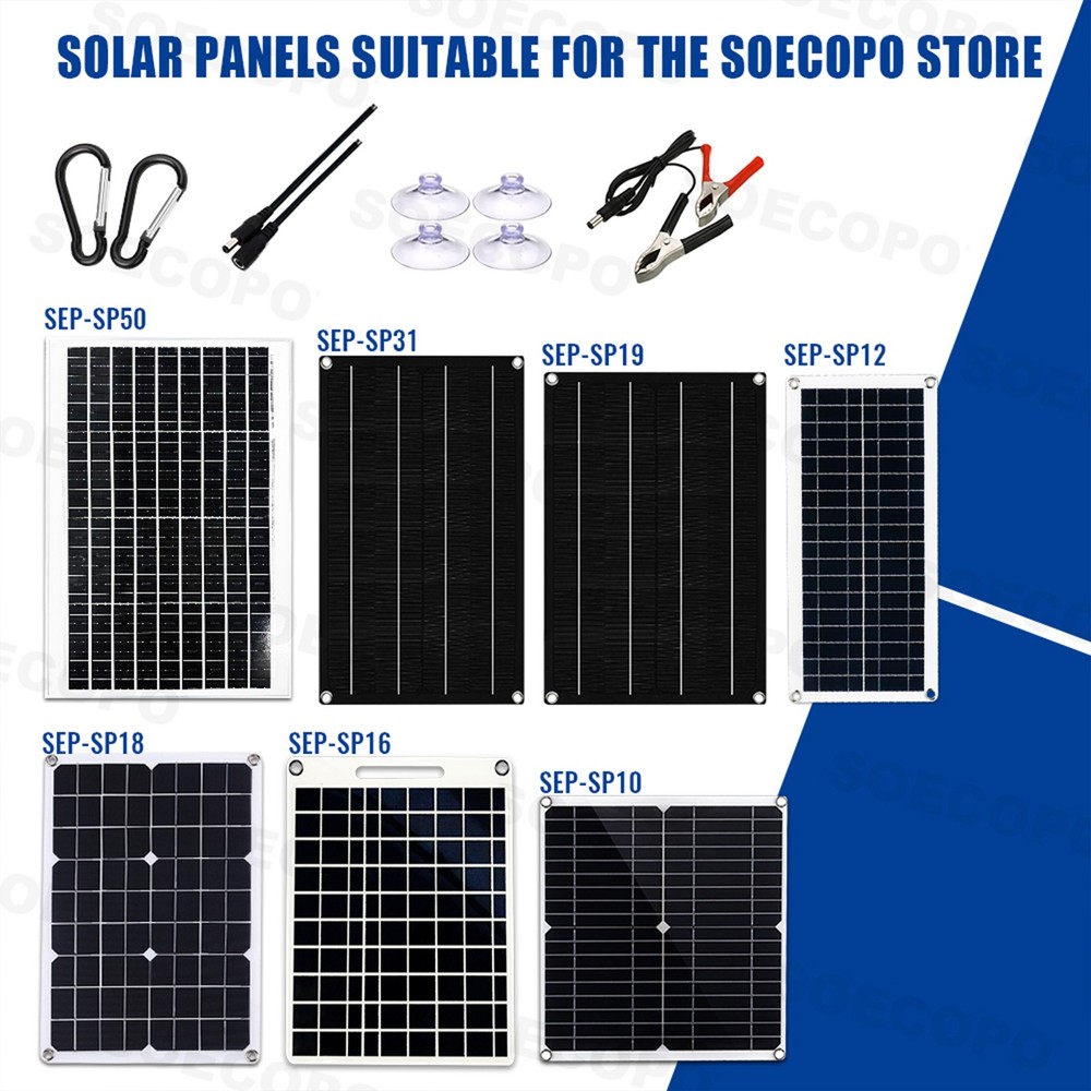 Solar Panel Installation Accessory Kit - 4 Suction Cups + 2 Carabiners + CableCA