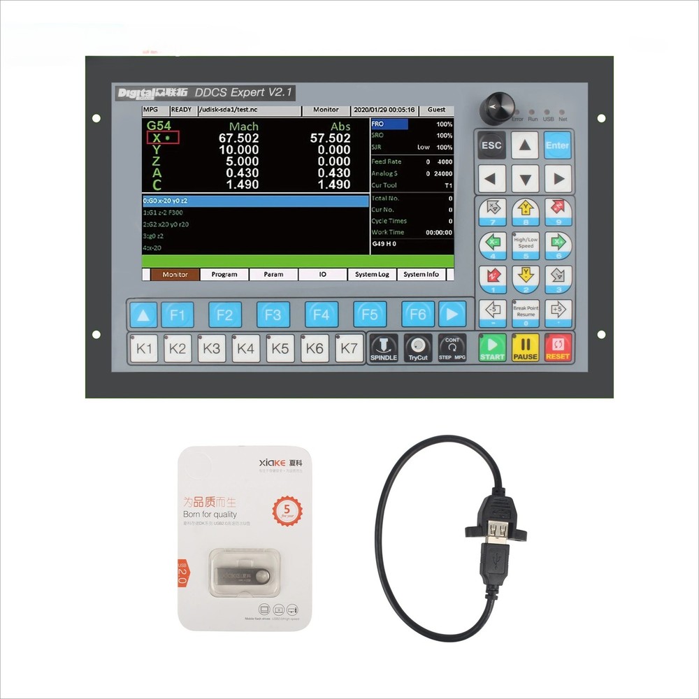 4Axis Cnc System Latest Extended Keyboard 75w 24V DC Power Motion Controller US