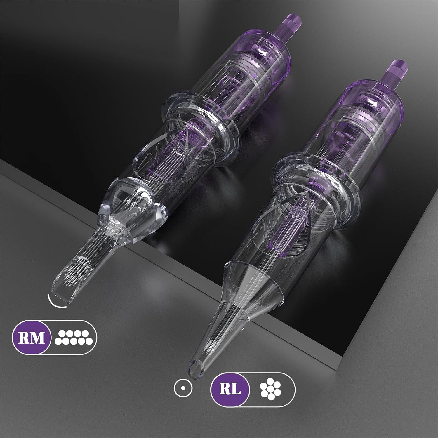 Wormhole Tattoo Cartridge Needles, 20Pcs Mixed Sizes 3RL 5RL 5RM 7RM Disposable