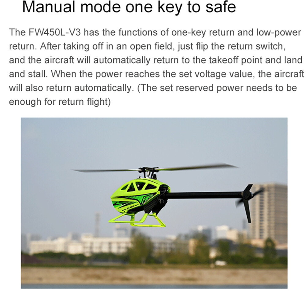 Fly Wing FW450L V3 6CH GPS 3D Automatic Return Hovering RC Helicopter RTF US