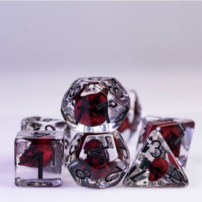 Bleeding Skull 7 Dice Set for DND and Pathfinder RPG Games