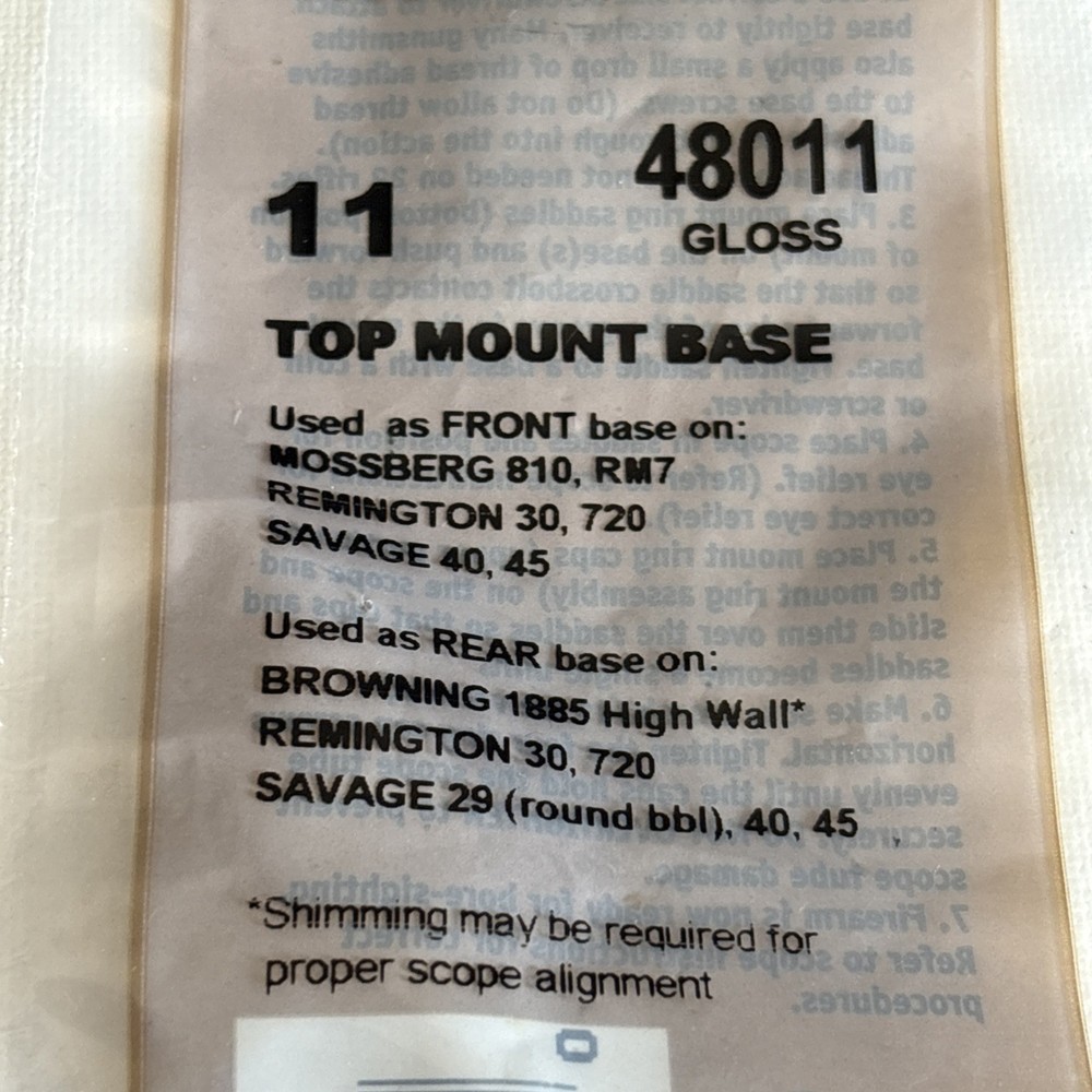 Weaver Top Mount Base #11