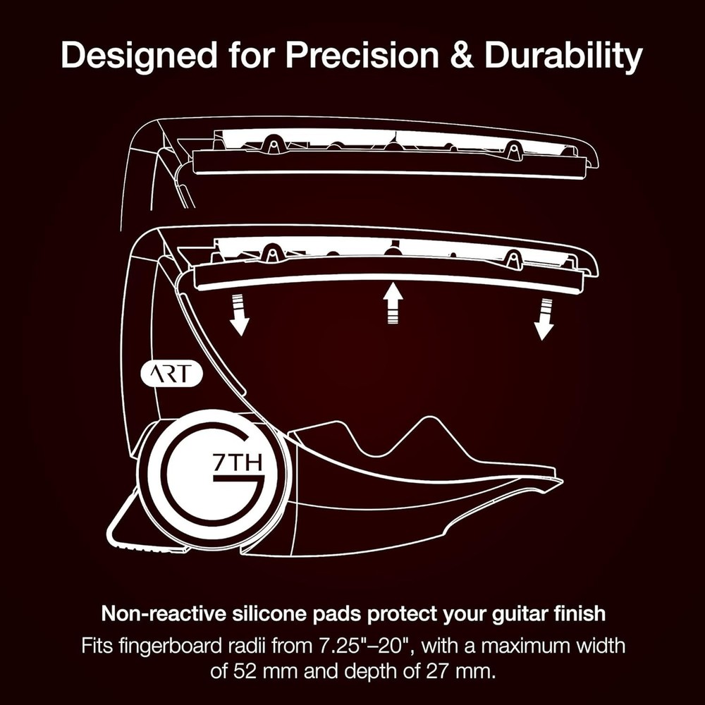 Guitar Capo - Steel String Silver - Adaptive Radius Tech