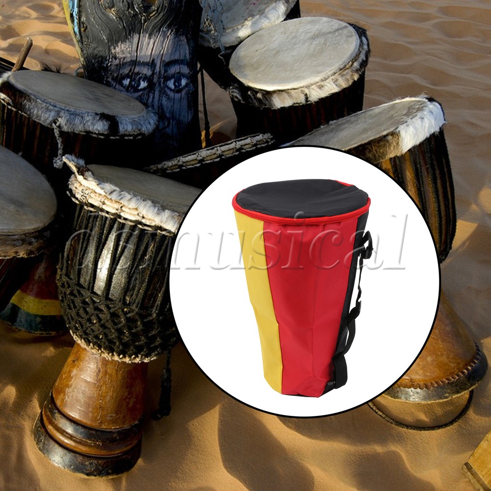Djembe Drum Backpack Carrying Bag 10" Diameter x 19.7" Length Multicolor