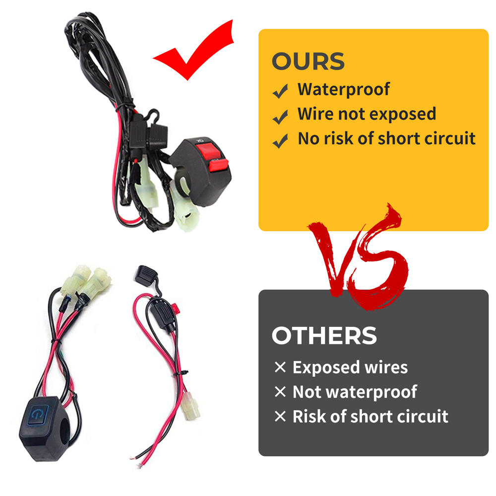 Led Headlight Light Bar Lighting Kit Driving Lamp For 7/8” Handlebars Dirt Bike