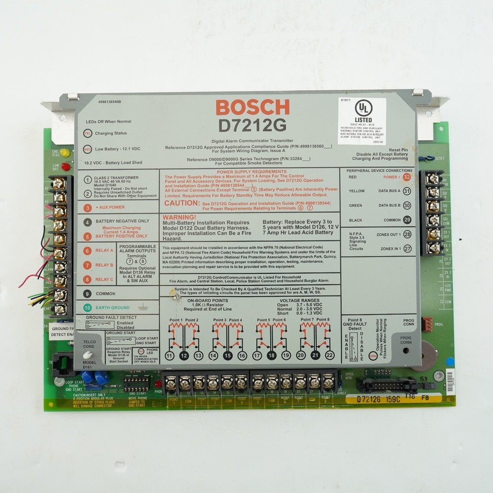BOSCH D7212G SECURITY CONTROLLER BY RADIONICS UNTESTED AS FOUND